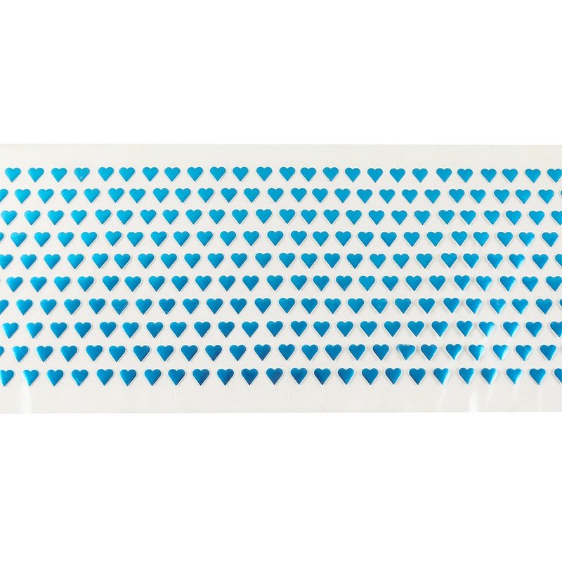 Vintage Metallic Turquoise Hearts Iron-On Film – 4″