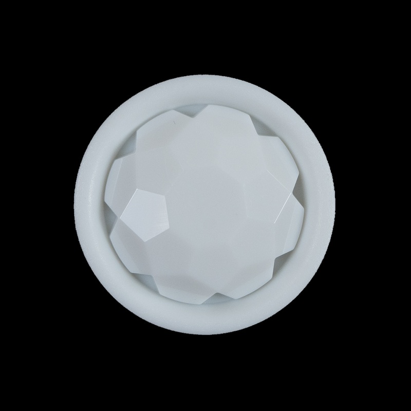 White Plastic Gem Shank-Back Button – 40L/25.5mm