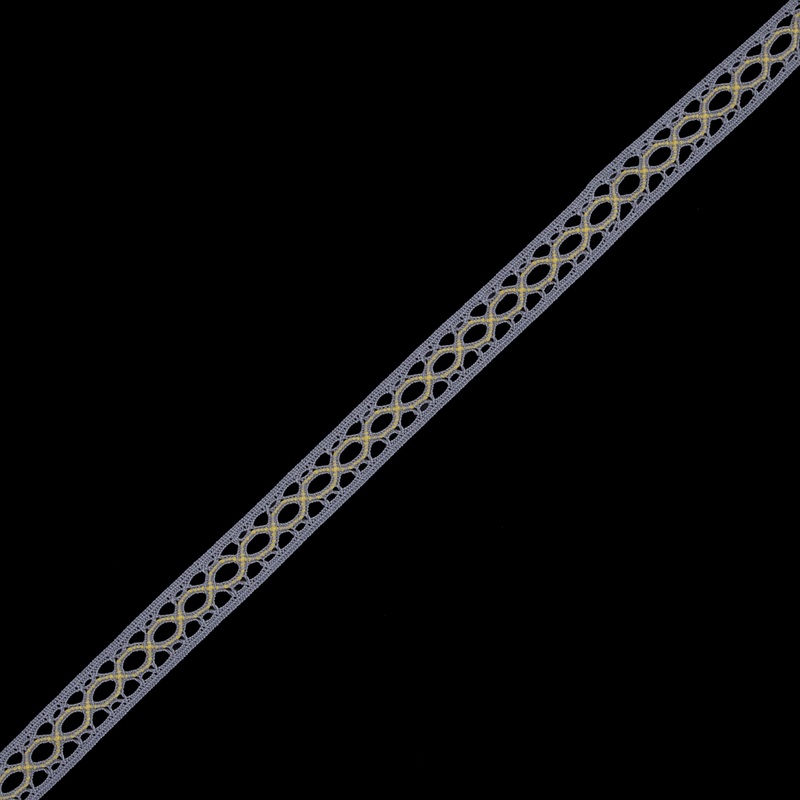 Gray and Yellow European Crochet Trim – 0.5″