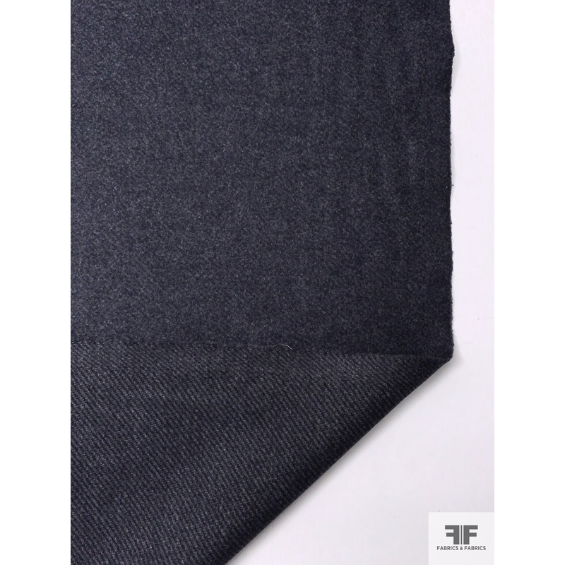 Made in Japan Double-Sided Brushed and Twill Jacket Weight – Navy / Taupe Fabric by the Yard