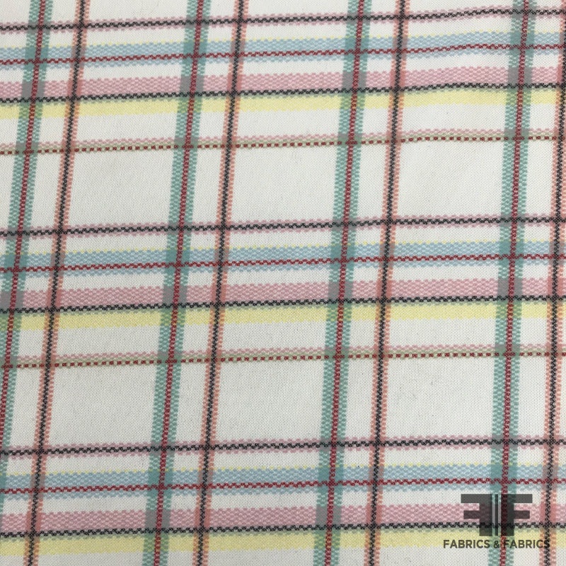 Plaid Printed Mesh/Netting – Multicolor Pastels Fabric by the Yard