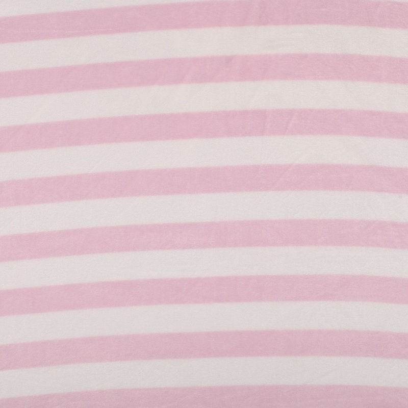 Printed Mongolian Fleece Stripe Pink