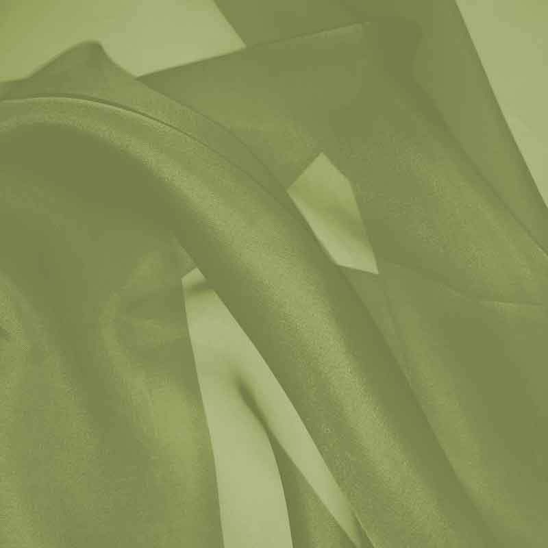 Silk Organza – Khaki Green Fabric by the Yard