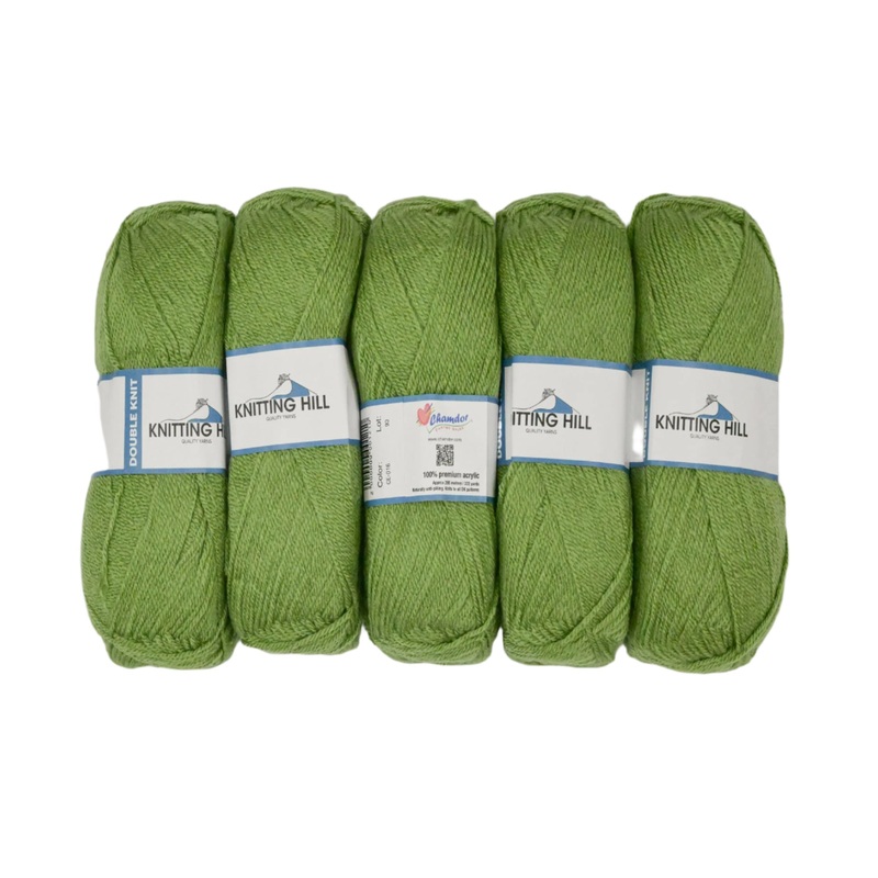 5pc 100G Knitting Hill Double Knit Moss Green 2000000001227
