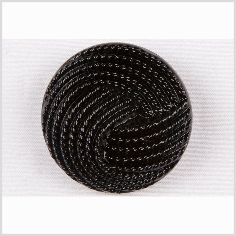 Black Knotted Glass Shank Back Button – 22L/14mm