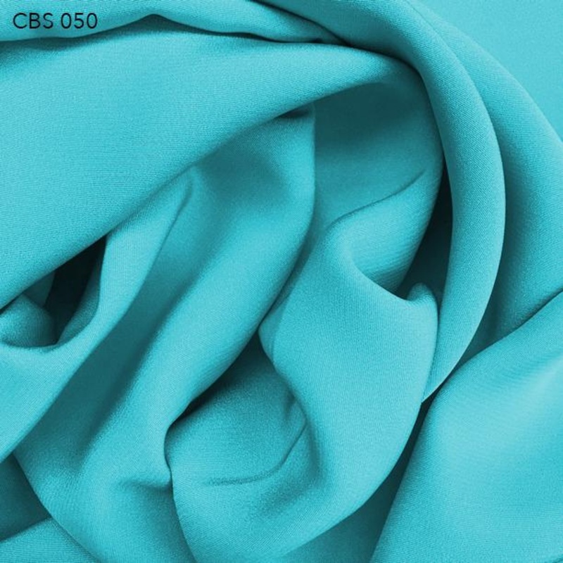 Silk Crepe Back Satin – Aruba Blue Fabric by the Yard